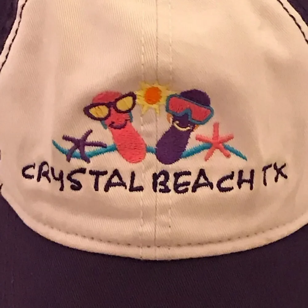 JHats Crystal Beach TX Purple & White Baseball Hat